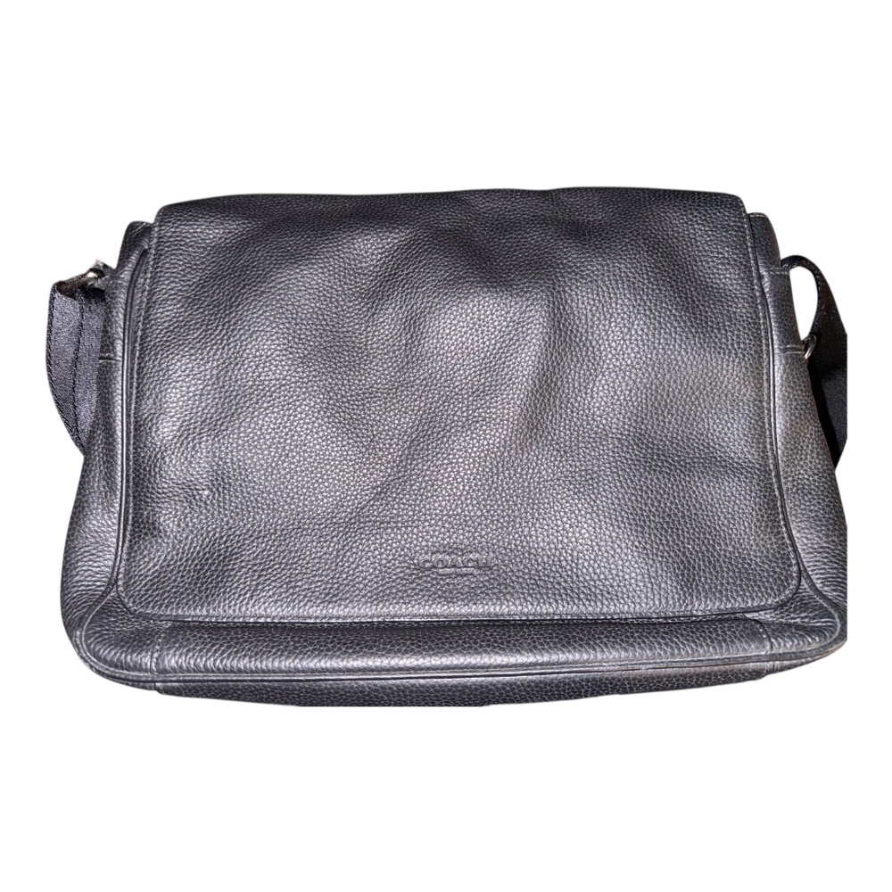 Coach Black Pebbled Leather Satchel Briefcase Bag - Picture 2 of 13